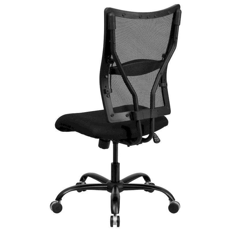 Fauteuil de bureau ergonomique pivotant pour personnes fortes, dossier en maille, supporte jusqu'à 180 kg