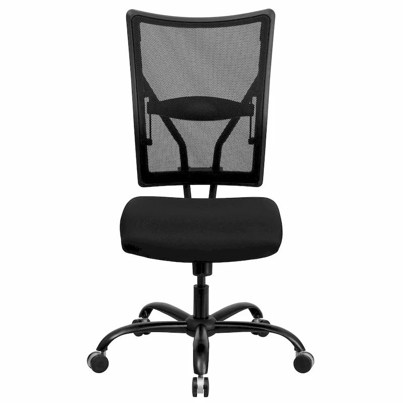 Fauteuil de bureau ergonomique pivotant pour personnes fortes, dossier en maille, supporte jusqu'à 180 kg
