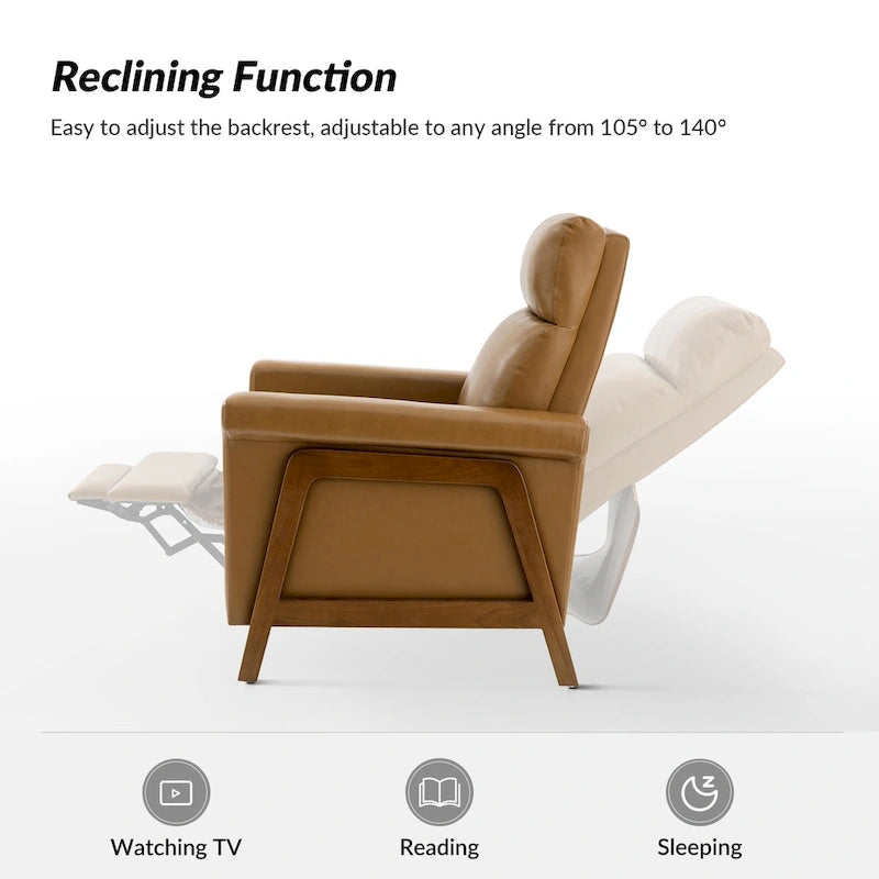 Fauteuil inclinable électrique moderne en cuir véritable avec ports USB intégrés (lot de 2) par
