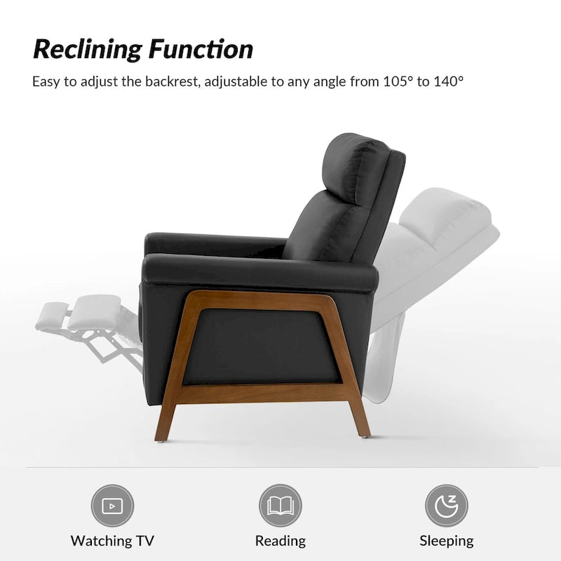 Fauteuil inclinable électrique moderne en cuir véritable avec ports USB intégrés (lot de 2) par