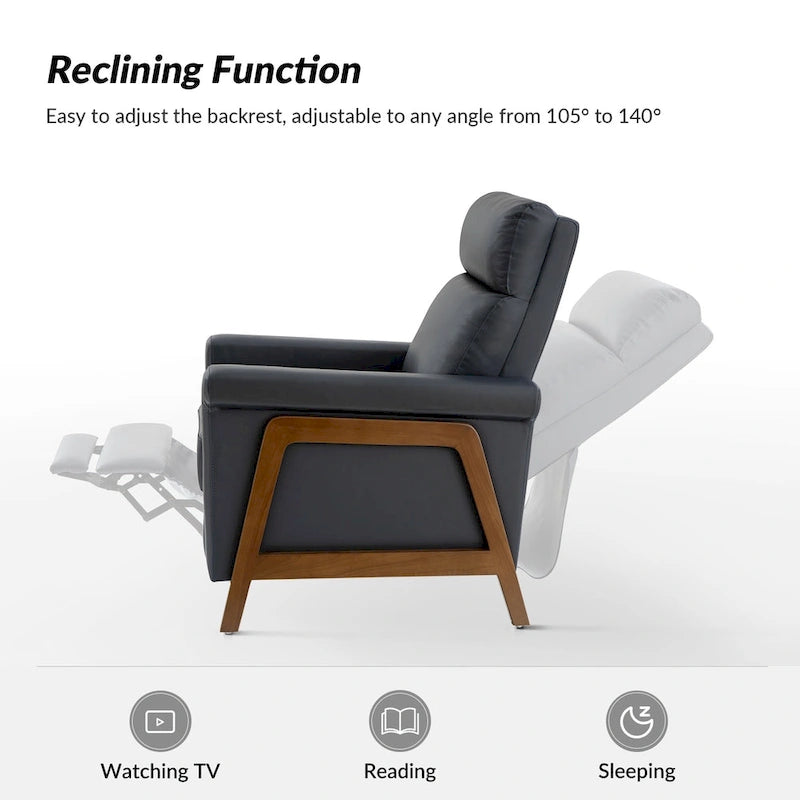 Fauteuil inclinable électrique moderne en cuir véritable avec ports USB intégrés (lot de 2) par