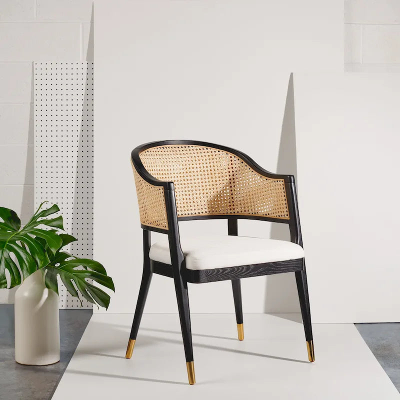 Chaise de salle à manger en rotin - 23,4 L x 22,8 P x 33,6 H - 23 L x 23 P x 34 H