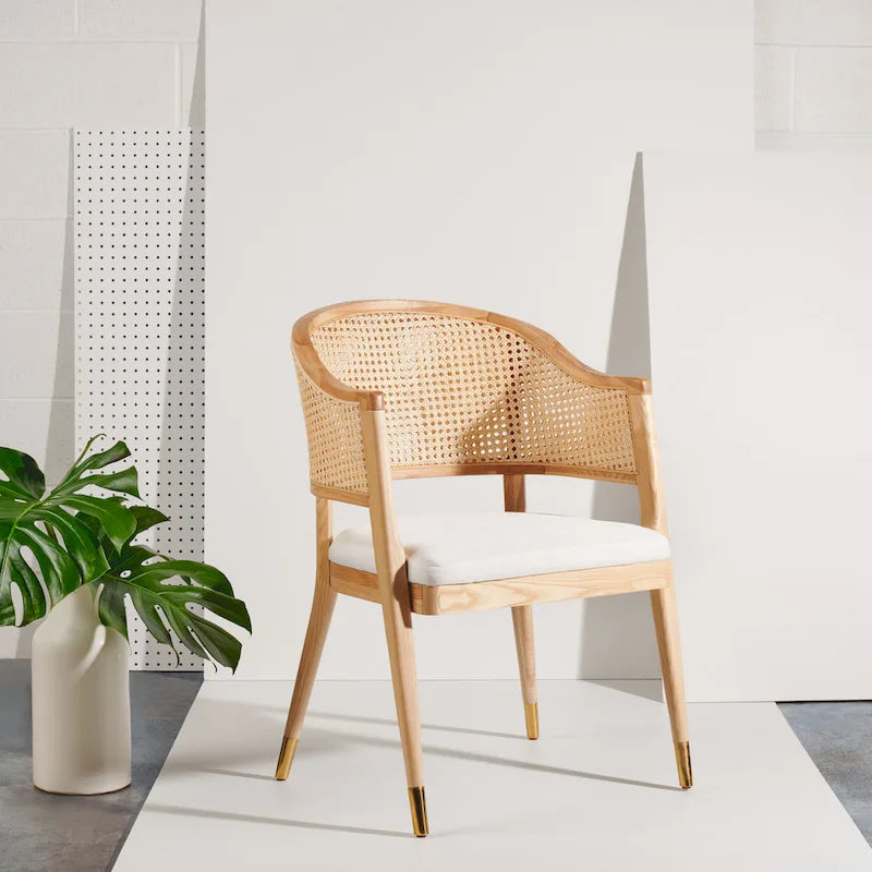 Chaise de salle à manger en rotin - 23,4 L x 22,8 P x 33,6 H - 23 L x 23 P x 34 H