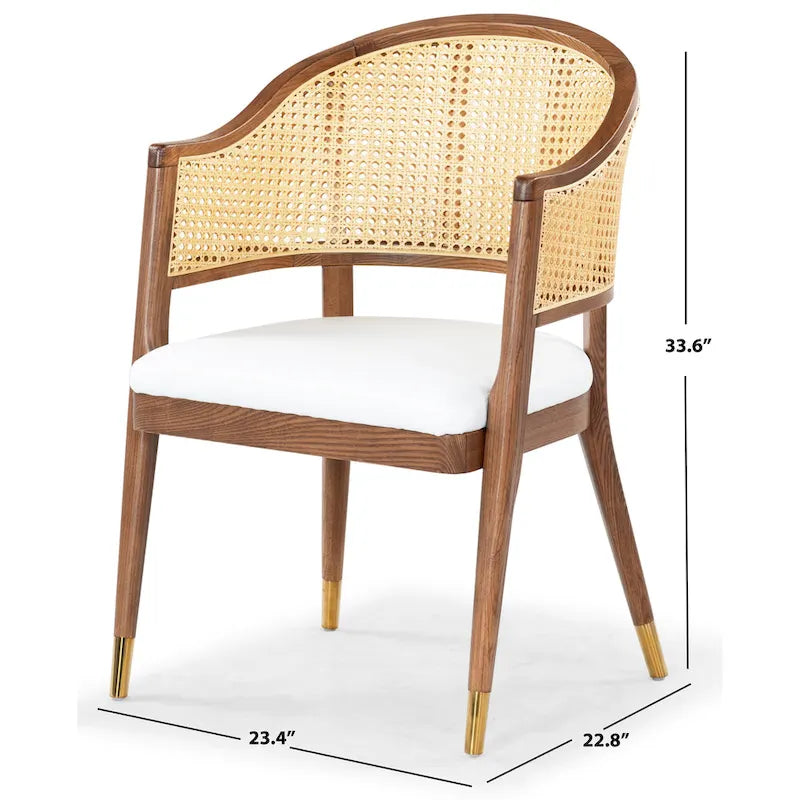 Chaise de salle à manger en rotin - 23,4 L x 22,8 P x 33,6 H - 23 L x 23 P x 34 H