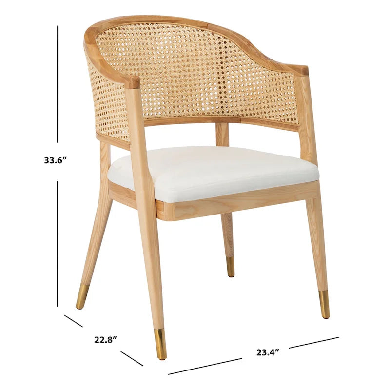 Chaise de salle à manger en rotin - 23,4 L x 22,8 P x 33,6 H - 23 L x 23 P x 34 H