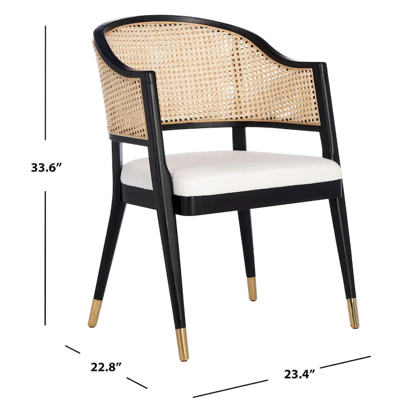 Chaise de salle à manger en rotin - 23,4 L x 22,8 P x 33,6 H - 23 L x 23 P x 34 H