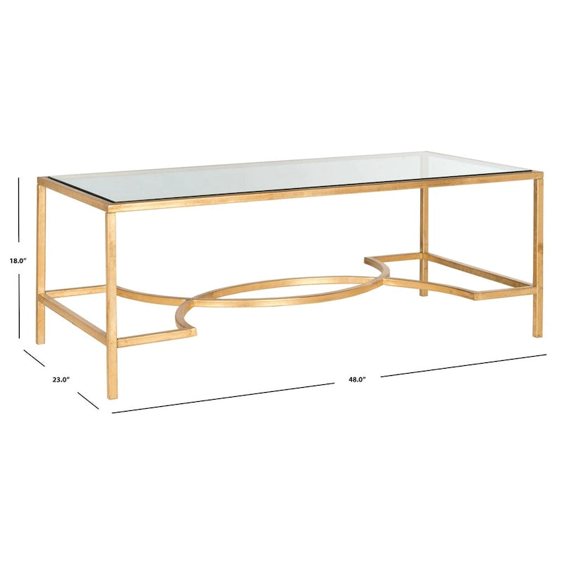 Table basse dorée - 48 x 23 x 18 - 48La x 23P x 18H