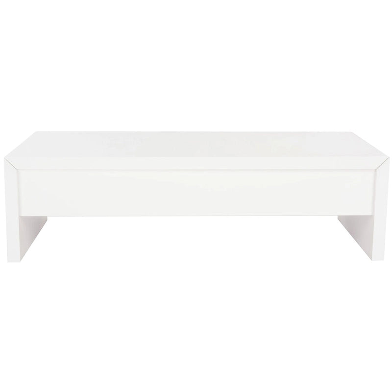 Table basse relevable blanche - 47,2 x 23,6 x 13,4 - 47Lx24Px13H