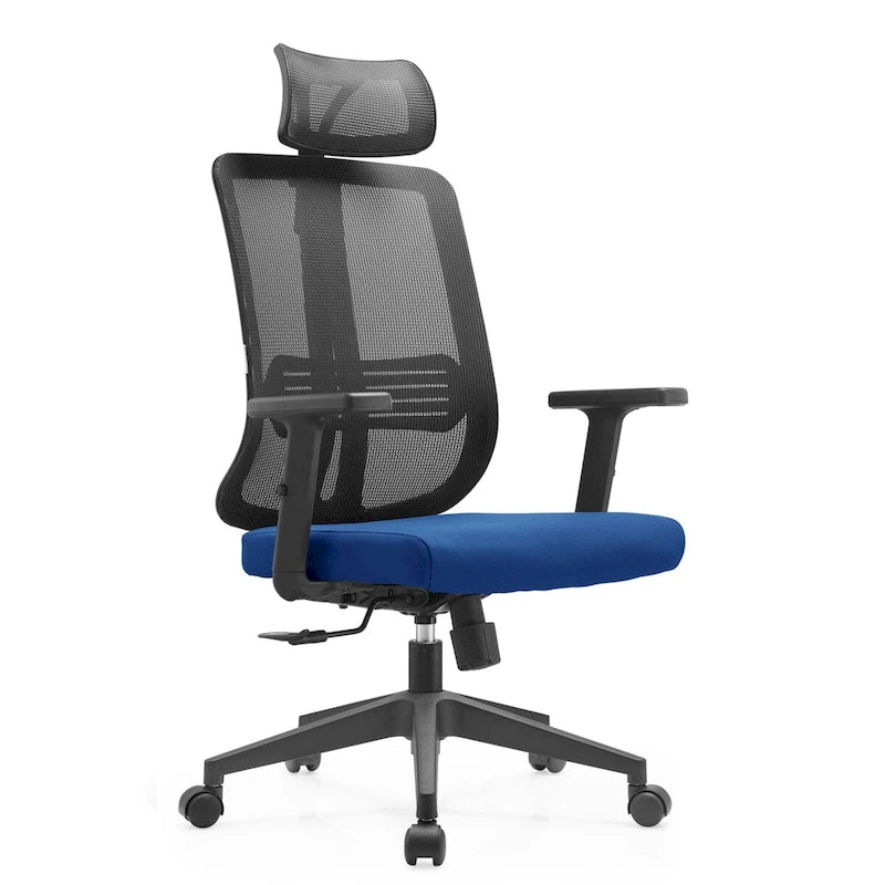 Chaise de bureau réglable avec dossier en maille et appuie-tête Série par