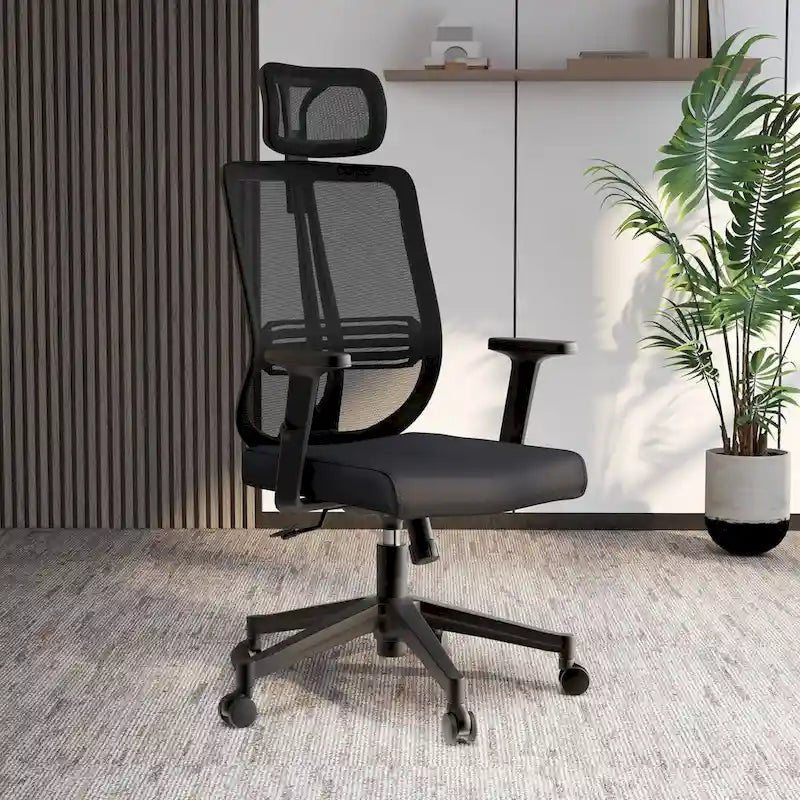Adjustable Office Chair with Mesh Back and Headrest Nift Series by LeisureMod
