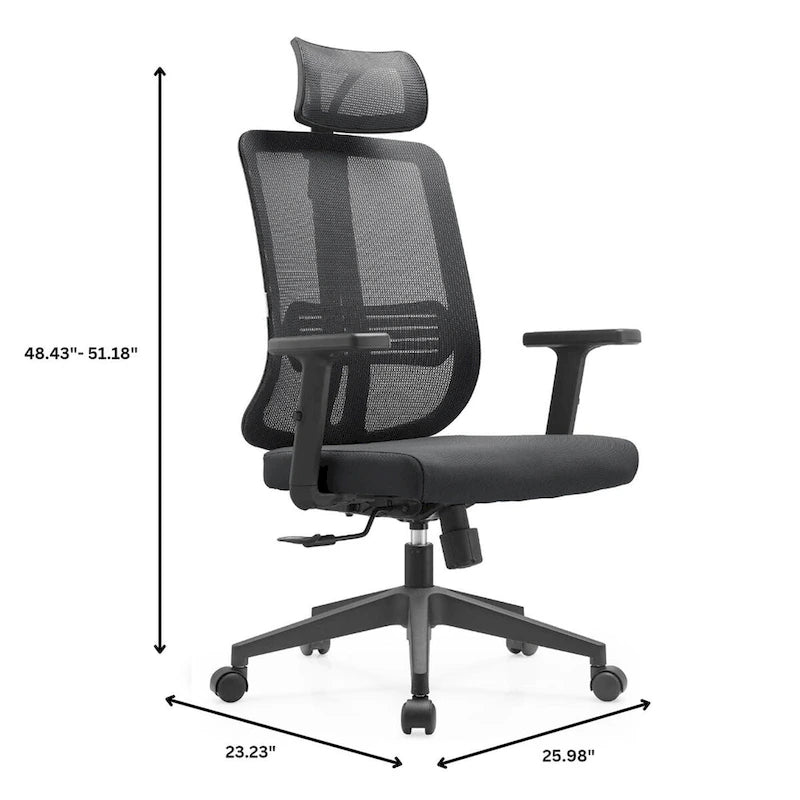 Chaise de bureau réglable avec dossier en maille et appuie-tête Série par