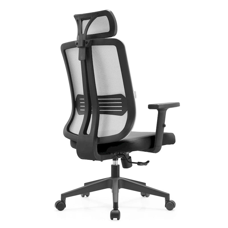 Chaise de bureau réglable avec dossier en maille et appuie-tête Série par