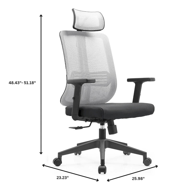 Chaise de bureau réglable avec dossier en maille et appuie-tête Série par