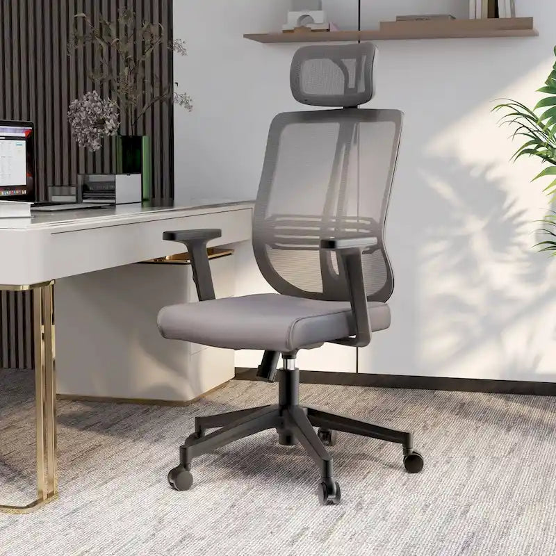 Chaise de bureau réglable avec dossier en maille et appuie-tête Série par