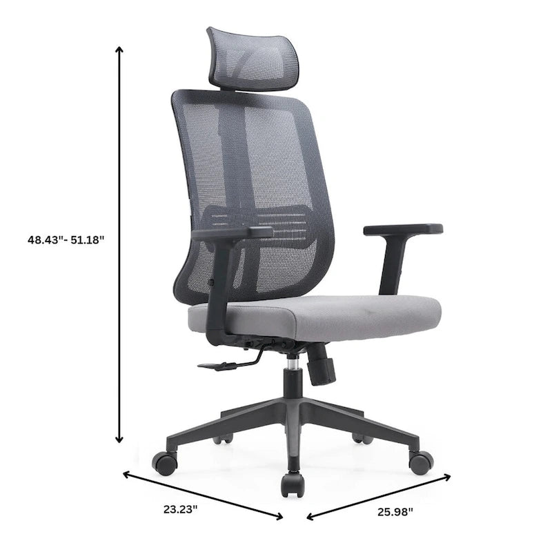 Chaise de bureau réglable avec dossier en maille et appuie-tête Série par