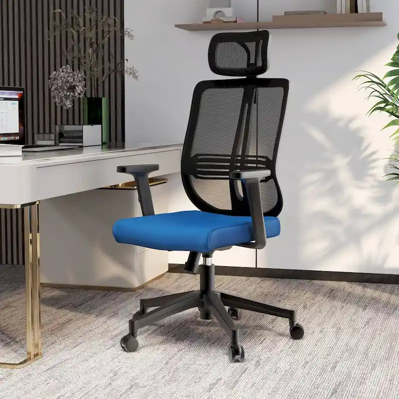 Chaise de bureau réglable avec dossier en maille et appuie-tête Série par