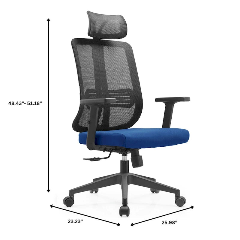 Chaise de bureau réglable avec dossier en maille et appuie-tête Série par