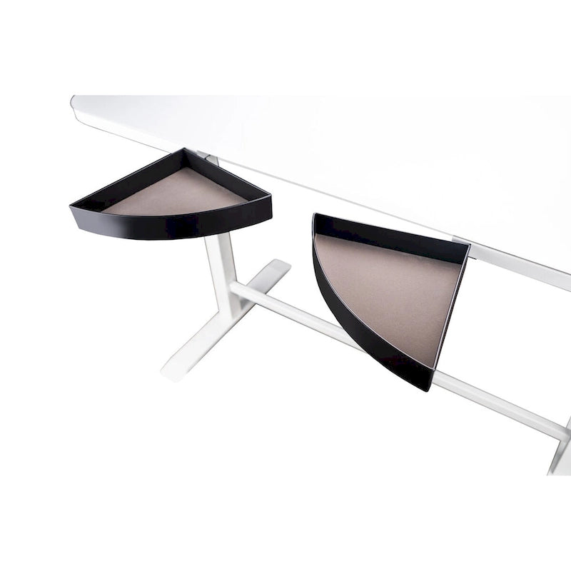 Bureau plateau verre blanc