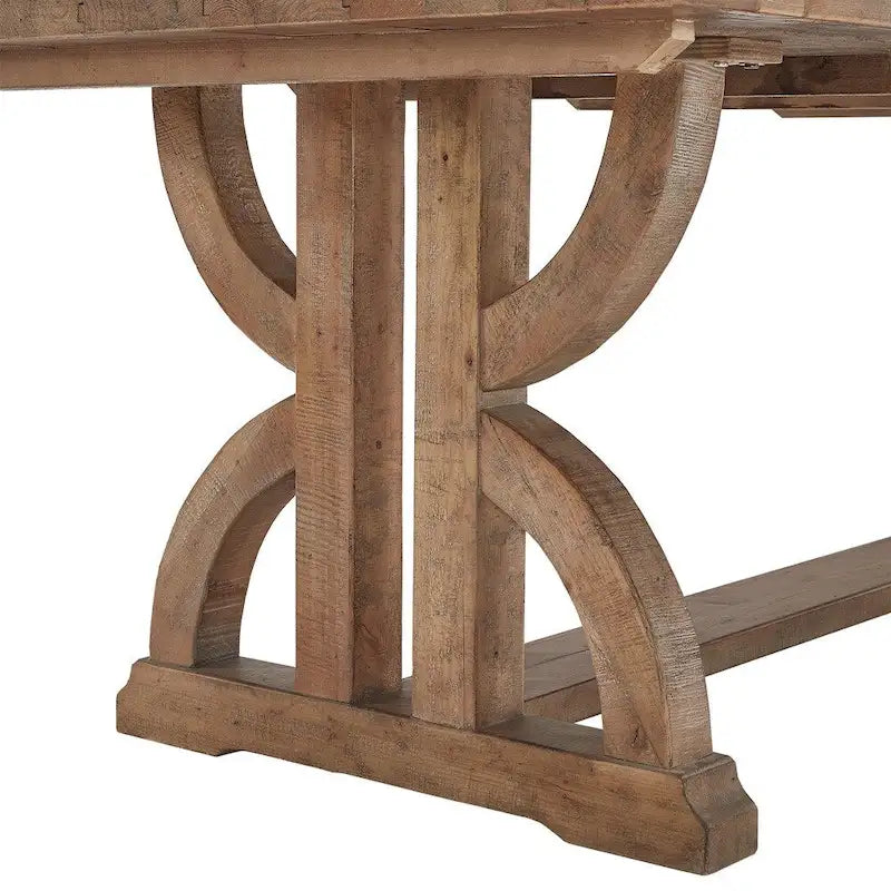 Table rectangulaire tréteau en bois recyclé par - Marron