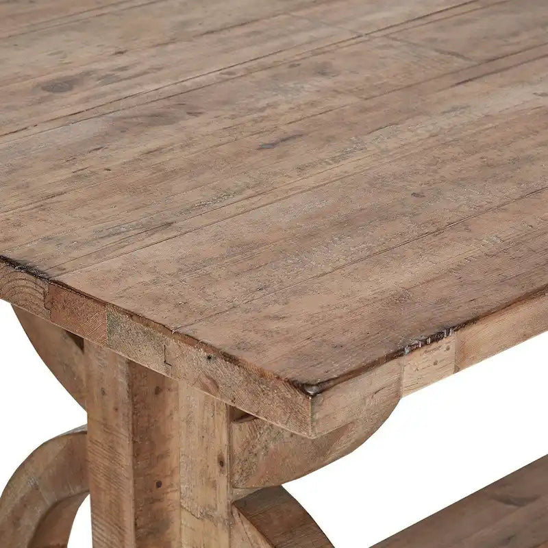 Table rectangulaire tréteau en bois recyclé par - Marron