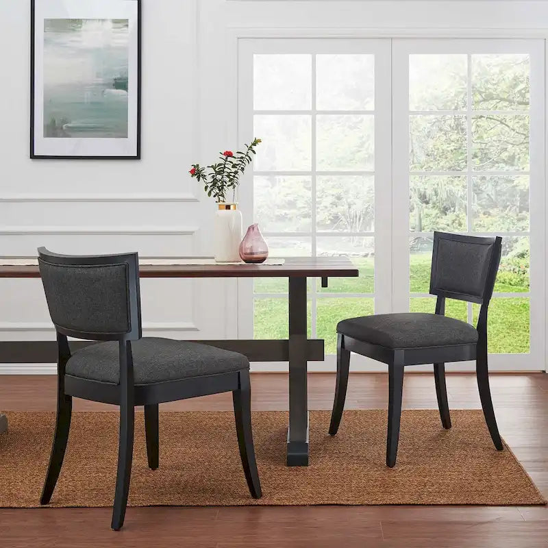 Chaises de salle à manger rembourrées en tissu - Lot de 2