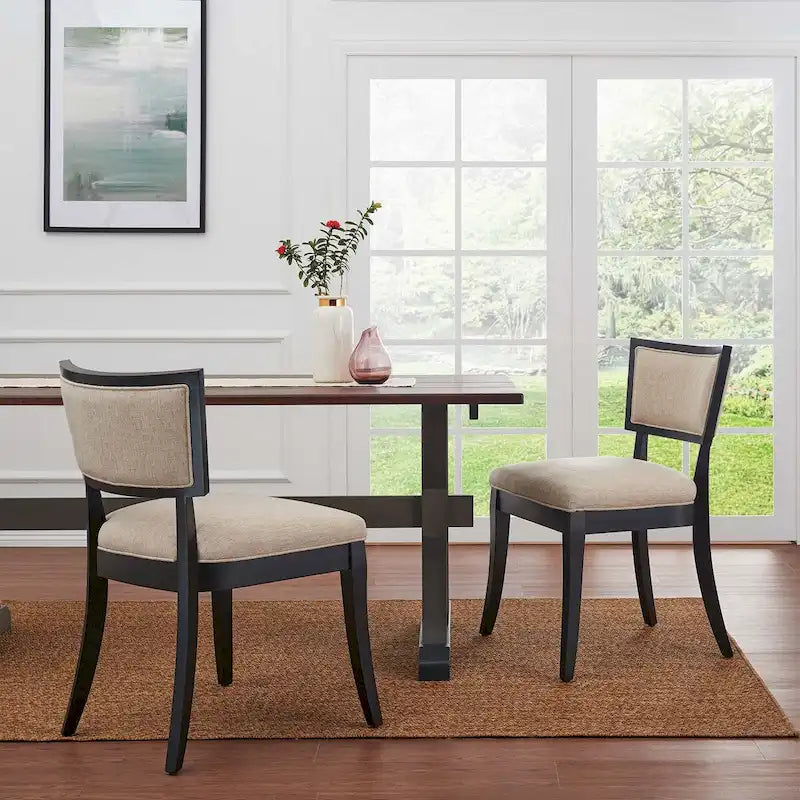 Chaises de salle à manger rembourrées en tissu - Lot de 2