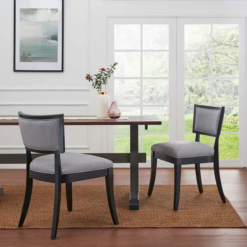 Chaises de salle à manger rembourrées en tissu - Lot de 2