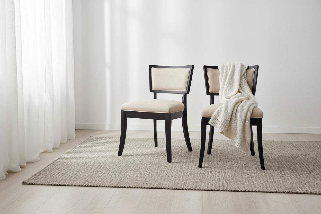 Upholstered Fabric Dining Chairs - Set of 2