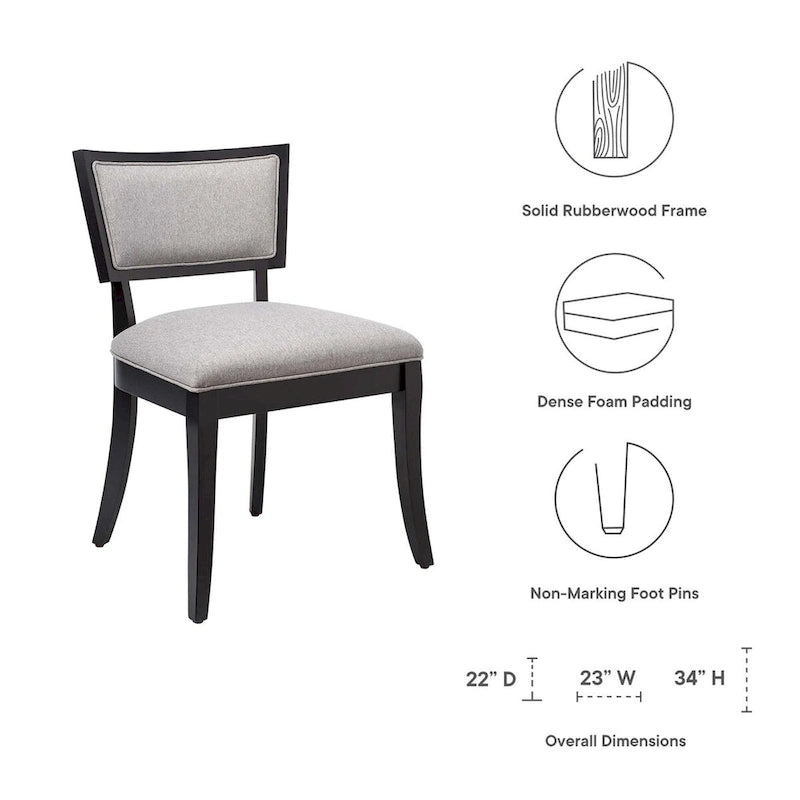 Chaises de salle à manger rembourrées en tissu - Lot de 2