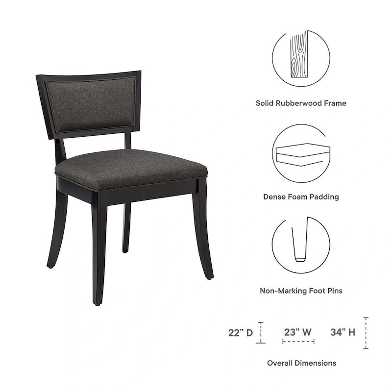 Chaises de salle à manger rembourrées en tissu - Lot de 2