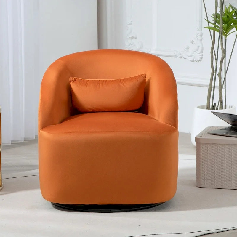 Fauteuil d'appoint pivotant moderne en velours