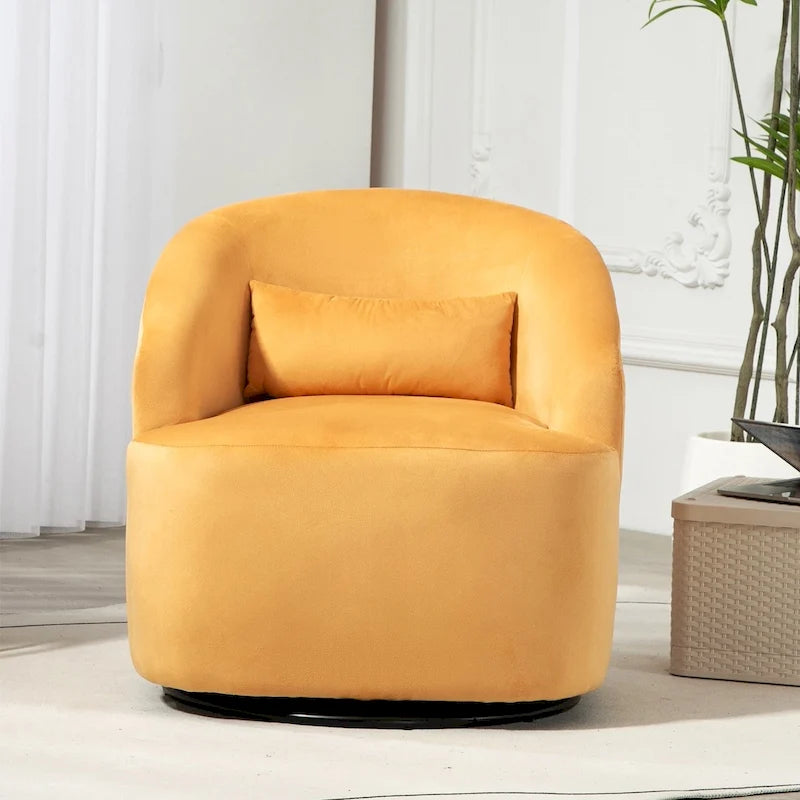 Fauteuil d'appoint pivotant moderne en velours