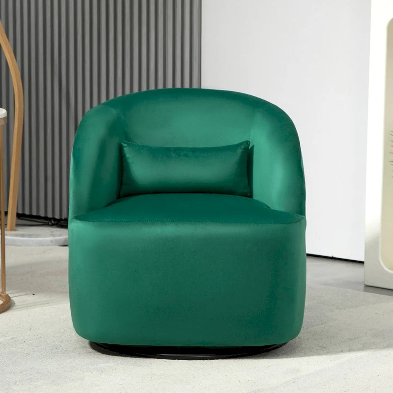 Fauteuil d'appoint pivotant moderne en velours