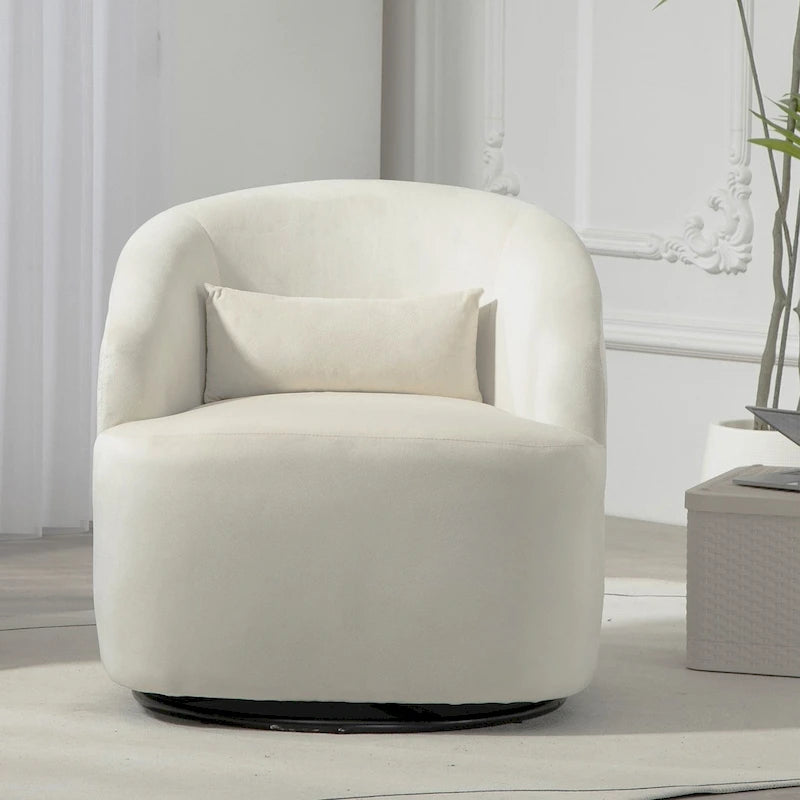 Fauteuil d'appoint pivotant moderne en velours