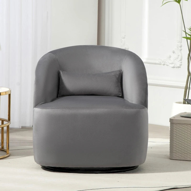 Fauteuil d'appoint pivotant moderne en velours