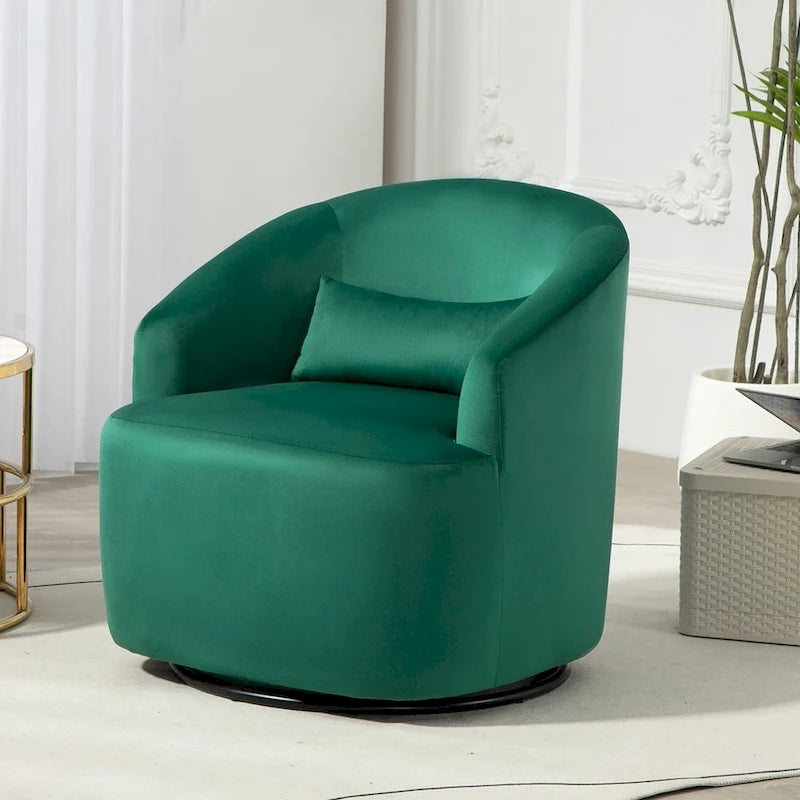 Fauteuil d'appoint pivotant moderne en velours