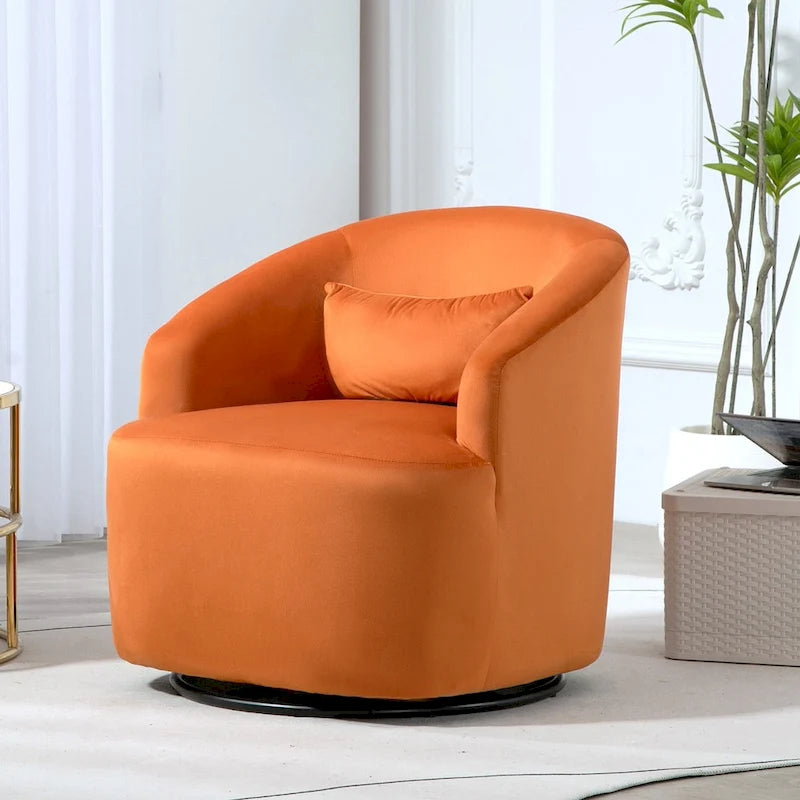 Fauteuil d'appoint pivotant moderne en velours