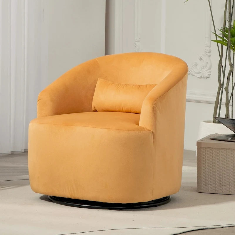 Fauteuil d'appoint pivotant moderne en velours