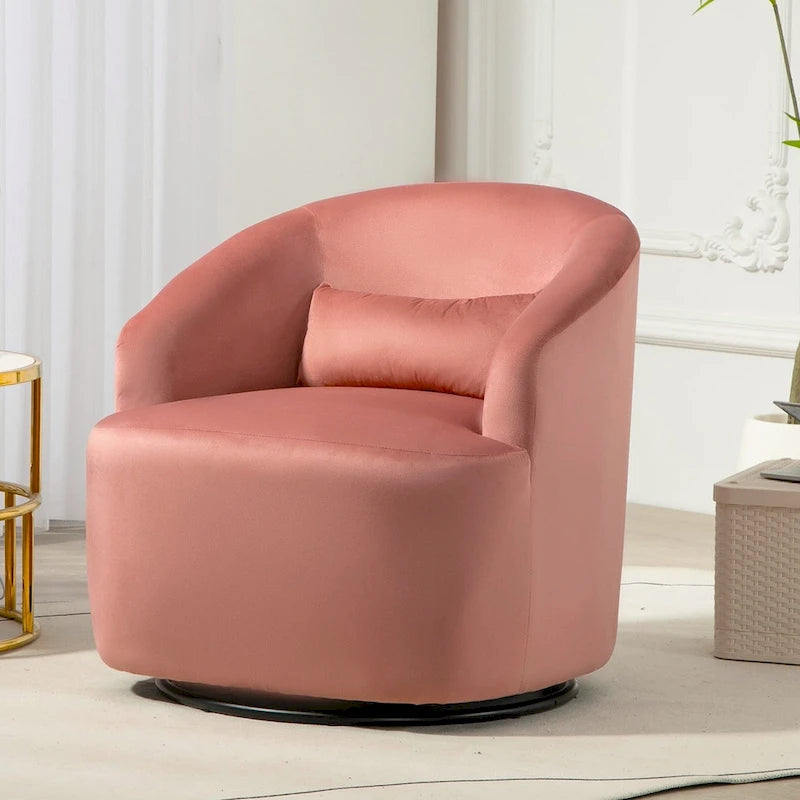 Fauteuil d'appoint pivotant moderne en velours