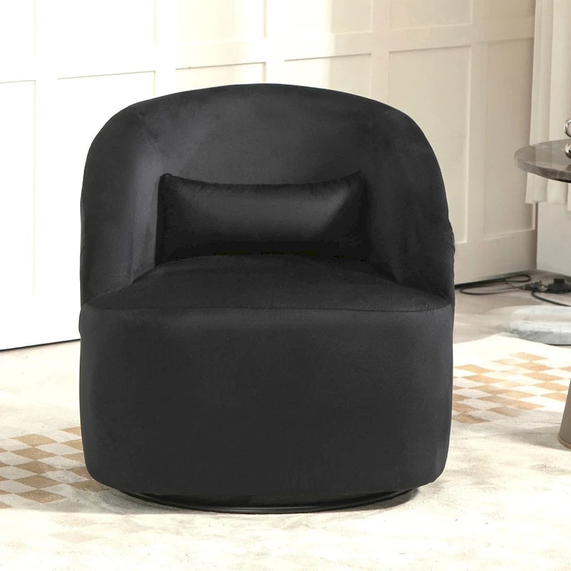 Fauteuil d'appoint pivotant moderne en velours