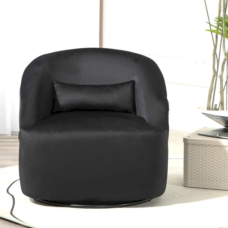 Fauteuil d'appoint pivotant moderne en velours