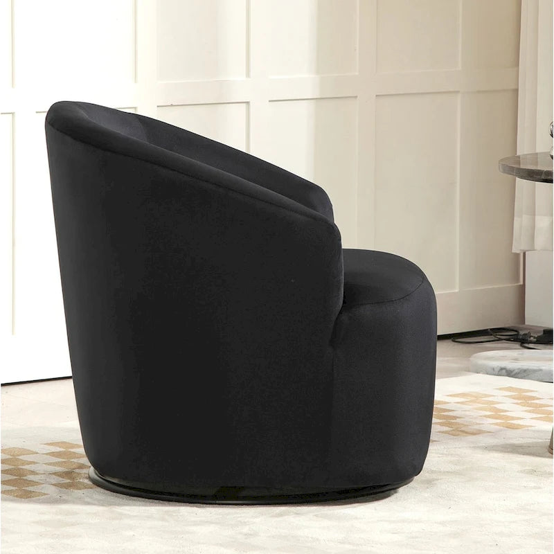 Fauteuil d'appoint pivotant moderne en velours
