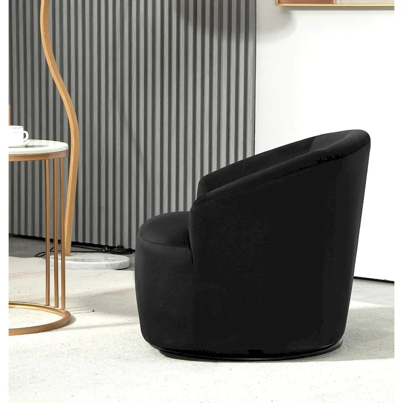 Fauteuil d'appoint pivotant moderne en velours
