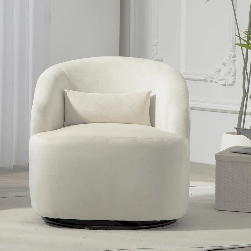Fauteuil d'appoint pivotant moderne en velours