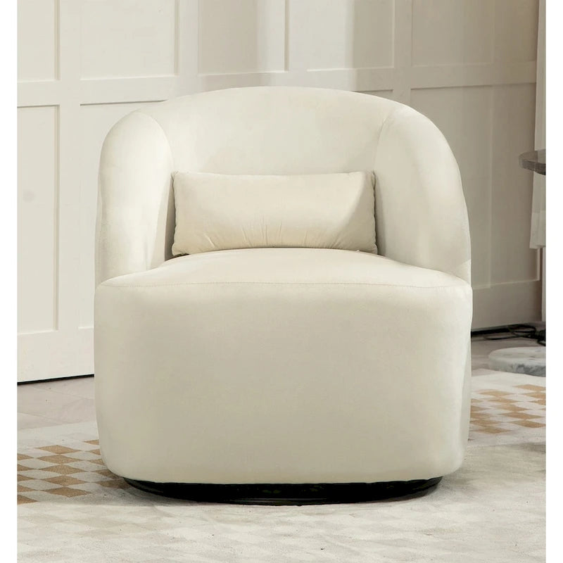Fauteuil d'appoint pivotant moderne en velours