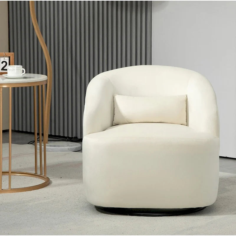 Fauteuil d'appoint pivotant moderne en velours