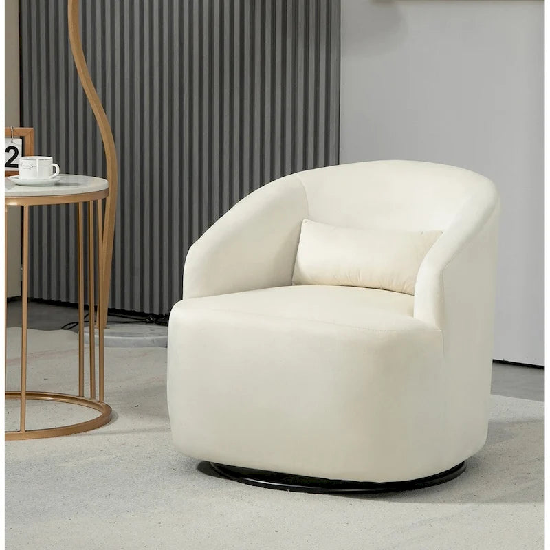 Fauteuil d'appoint pivotant moderne en velours