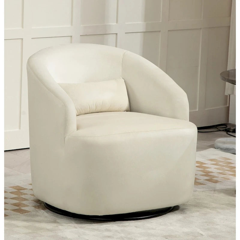 Fauteuil d'appoint pivotant moderne en velours