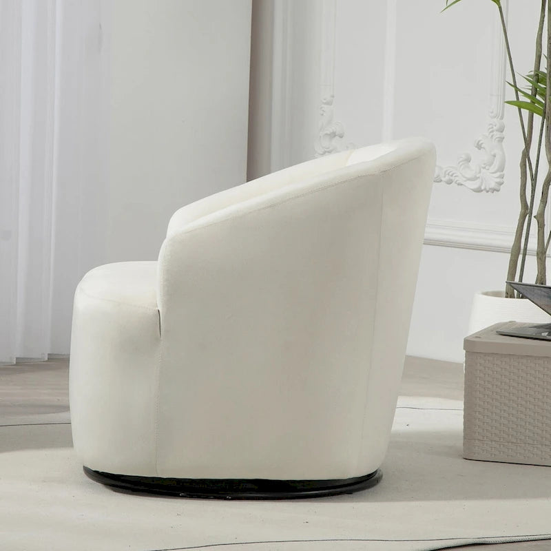 Fauteuil d'appoint pivotant moderne en velours