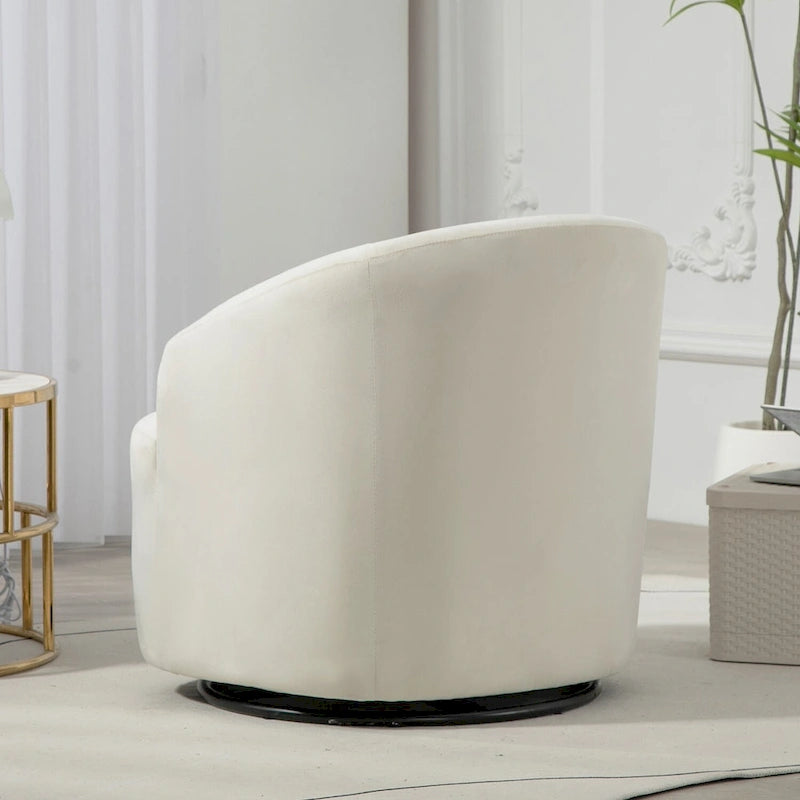 Fauteuil d'appoint pivotant moderne en velours